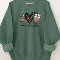 Women's Casual Crew Neck Sweatshirt with Letter Print - Soft Polyester, Machine Washable, Perfect for Spring & Fall, for Autumn, Spring