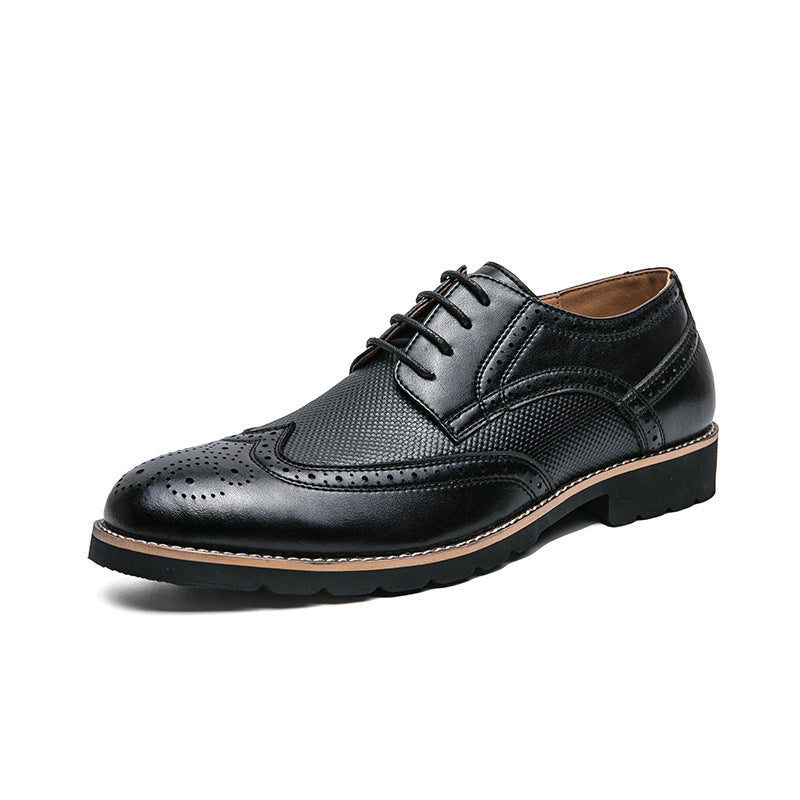 Scarpe da uomo Valstrend in pelle formal da lavoro con tacco, ideali per abbigliamento business elegante.