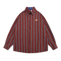 American-style Vintage Vertical Stripes Long-sleeved Shirt Outer Wear Men's And Women's Spring And Autumn Models Casual Top