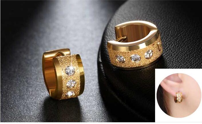 Orecchini a cerchio piccoli in acciaio inossidabile color argento e oro, stile punk rock, di Valstrend shop