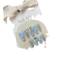 Patch per unghie Valstrend Handmade Wear A Piece Sea Salt Asterism Blue con cuore, finitura bella e dettagli artistici.