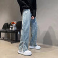 Jeans dritti Valstrend con ricamo di lettere americane, stile hip hop e moda street, pantaloni di alta qualità.