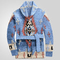Maglione in stile retrò americano Valstrend, jacquard pesante, a metà lunghezza, spessa e con stile industriale robusto.