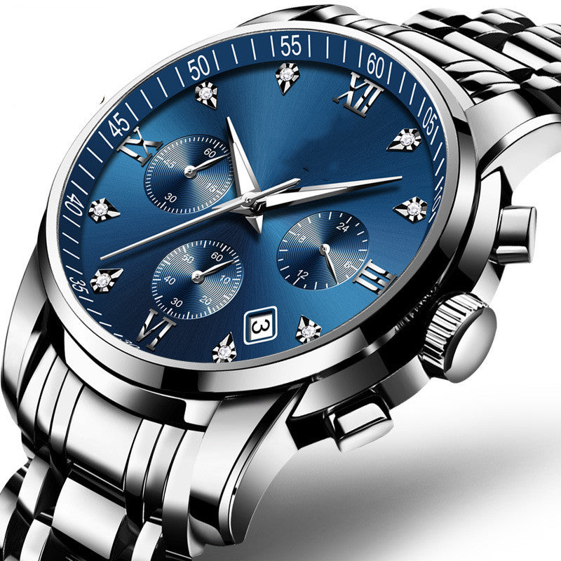 Orologio da uomo e donna Valstrend, elegante e versatile, con quadrante impermeabile in quarzo nero e cinturino in silicone.