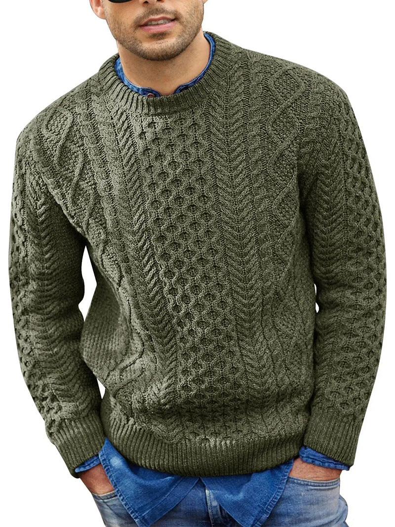 Maglione caldo e comodo Ben di Valstrend shop, tessuto morbido, colore neutro, indossato su un modello, stile casual e confortevole