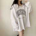 Felpa con cappuccio in stile coreano Valstrend, morbida, oversize, con lettere stampate, adatta a primavera e autunno.