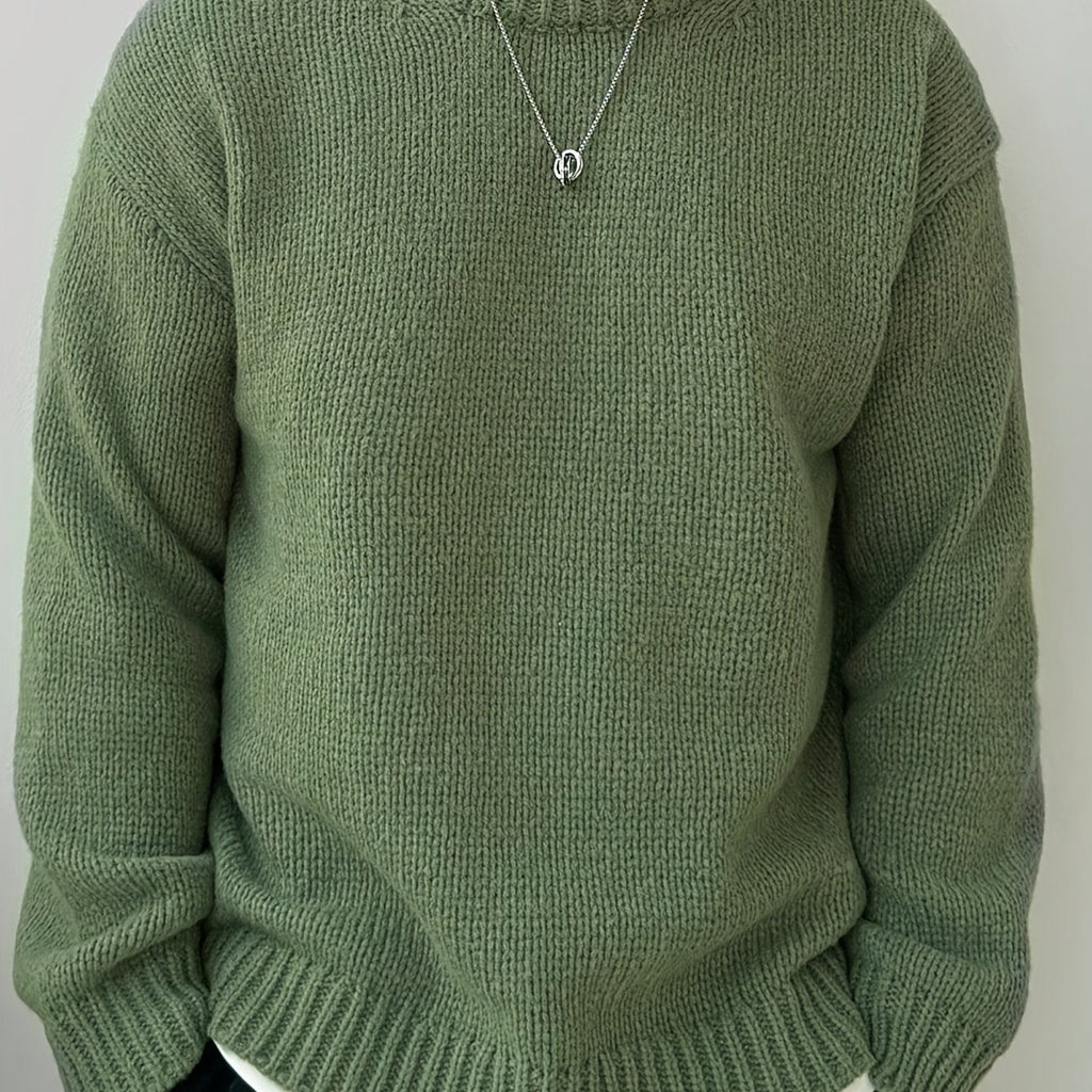 Maglione da uomo in cotone a maniche lunghe, collo rotondo, stile casual e caldo per autunno e inverno, marca Valstrend shop
