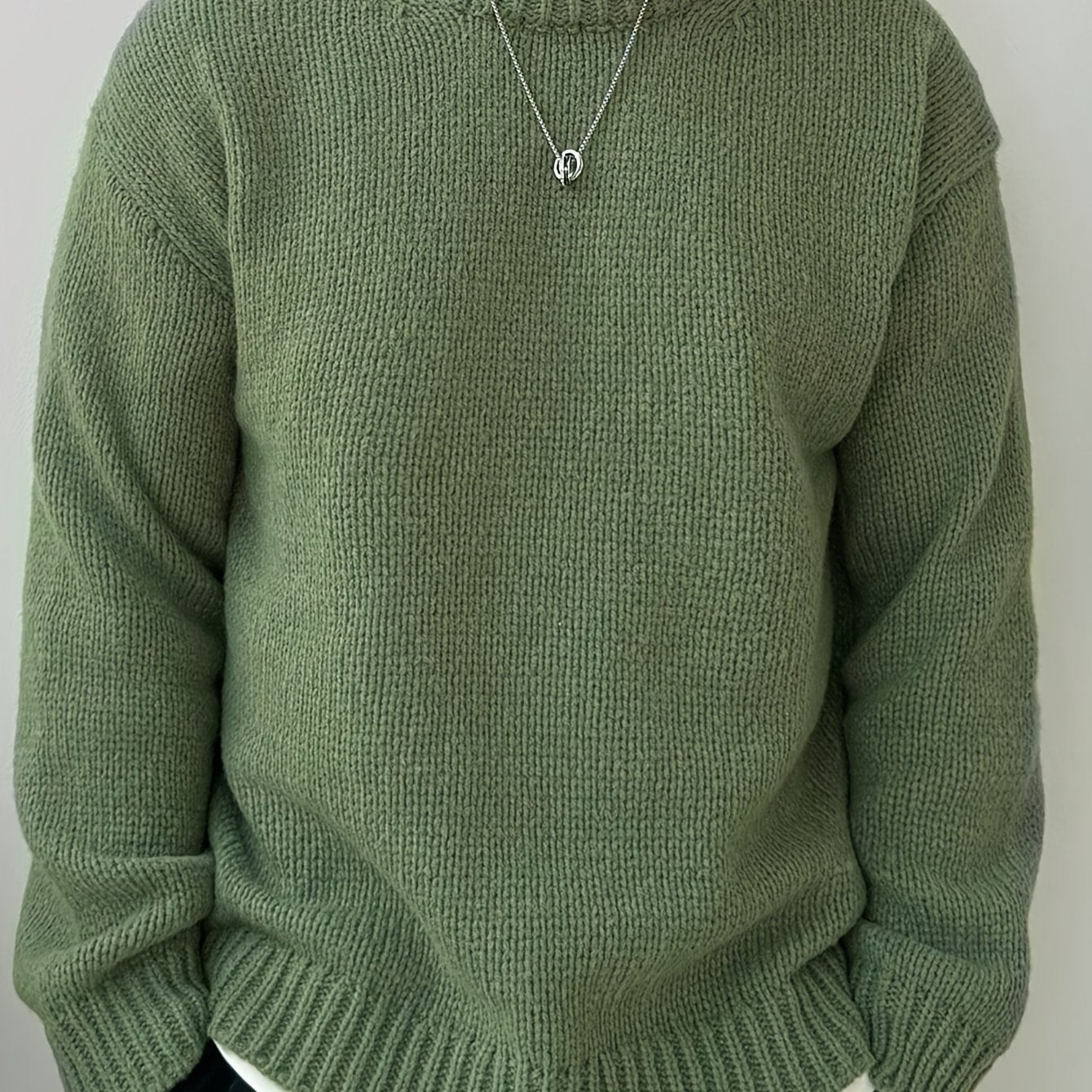 Maglione da uomo in cotone a maniche lunghe, collo rotondo, stile casual e caldo per autunno e inverno, marca Valstrend shop
