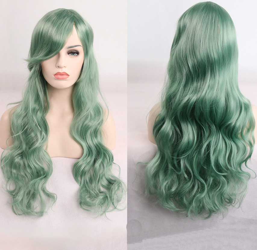 Parrucca cosplay anime colorata lunga 80cm riccia, ideale per ruoli e cosplay, di marca Valstrend Shop.