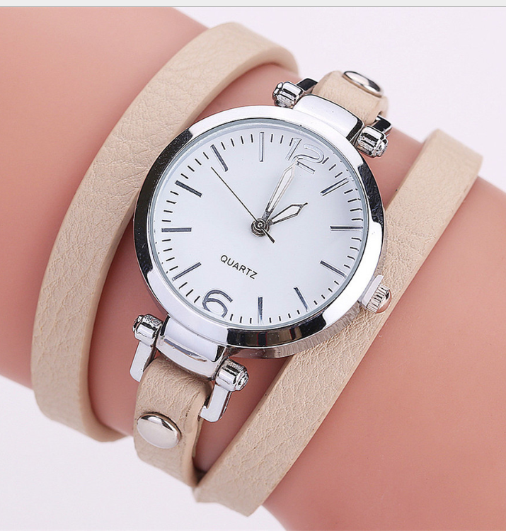 Orologio da donna Valstrend con cinturino in PU, cinturino a cerchio, quadrante piccolo e design semplice in lega.