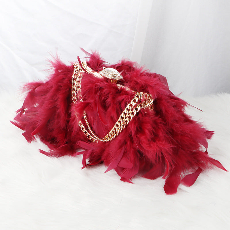 Borsa a tracolla da sera Valstrend con catena e decorazioni in strass, elegante e scintillante, ideale per occasioni speciali