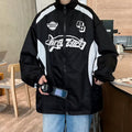 Giacca da corsa retrò per uomo Valstrend, primavera, stile loose, dettagli in stile racing su tessuto colorato.
