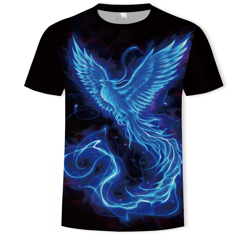T-shirt da uomo Valstrend con collo rotondo e maniche corte, stampa colorata e design casual in cotone.