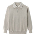 Maglione uomo a maniche lunghe con colletto polo Valstrend, tessuto morbido e stile classico, in colori neutri.