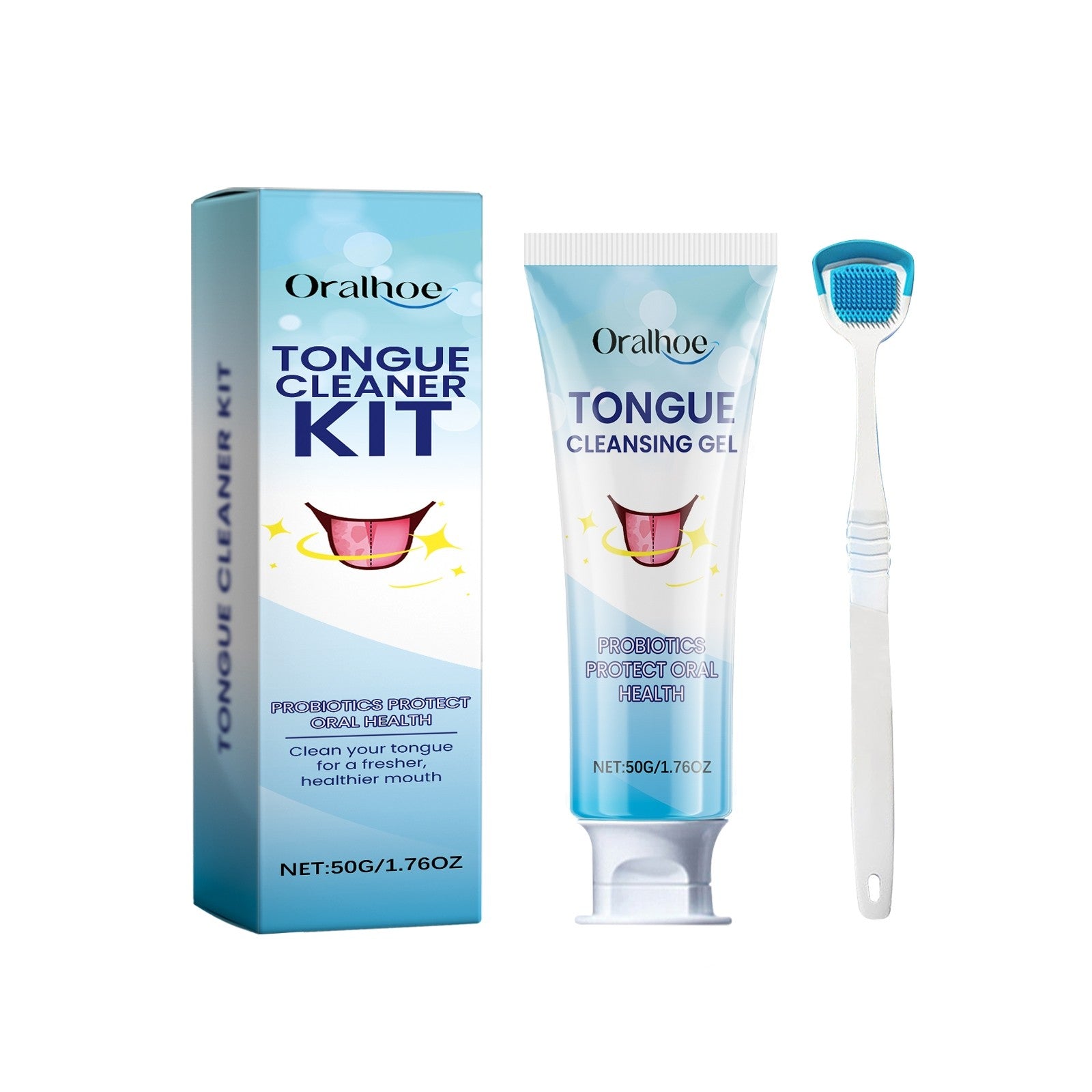 Kit di pulizia della lingua Valstrend per l’igiene orale, con spatola e strumenti per rimuovere la placca e migliorare l’alito.
