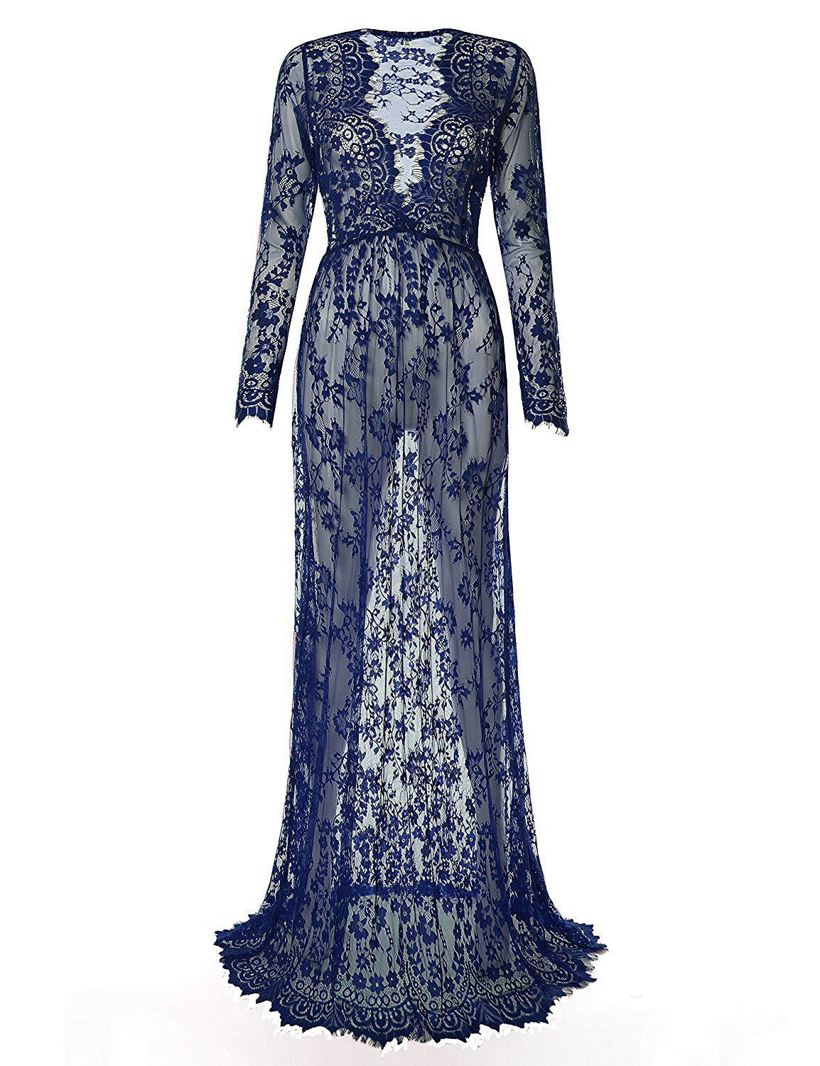 Vestito da notte premaman Valstrend con pizzo, comodo e elegante, ideale per donne in gravidanza, in tessuto morbido e traspirante.