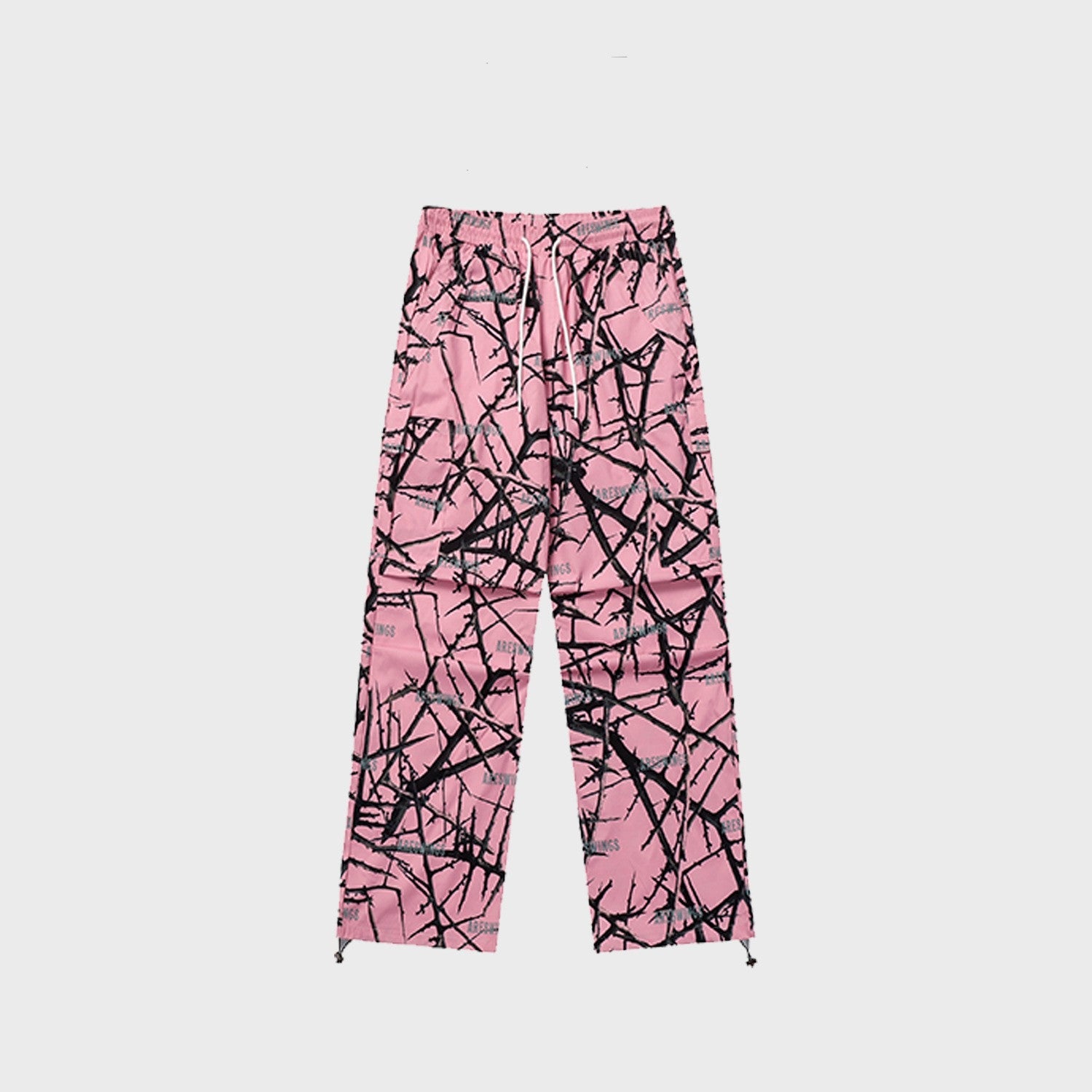 Retro Camouflage Print Loose Pocket Straight Casual Pants