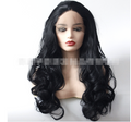 Parrucca nera a grandi onde in fibra chimica di alta qualità con lace front, stile europeo e americano, per copricapo moda.
