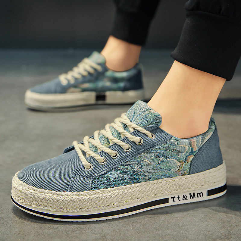 Scarpe da uomo casual in mesh Valstrend, modello trendy con suola bianca e tomaia traspirante, stile moderno e confortevole