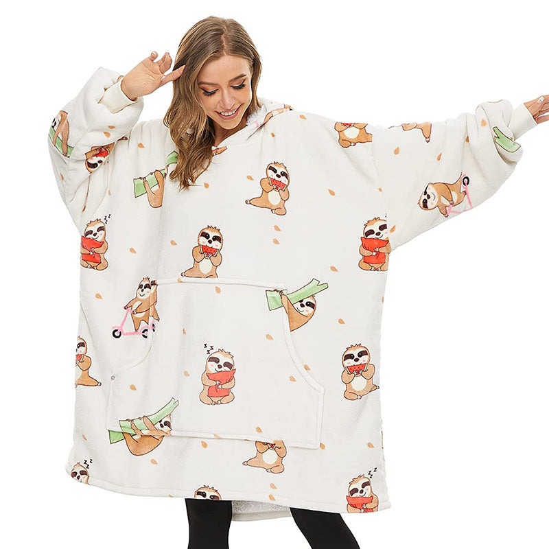 Printed TV TV With Ears Lazy Blanket Homewear