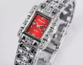 Orologio da polso quadrato in stile romano con diamanti e cinturino in acciaio, movimento 68, marca Valstrend.