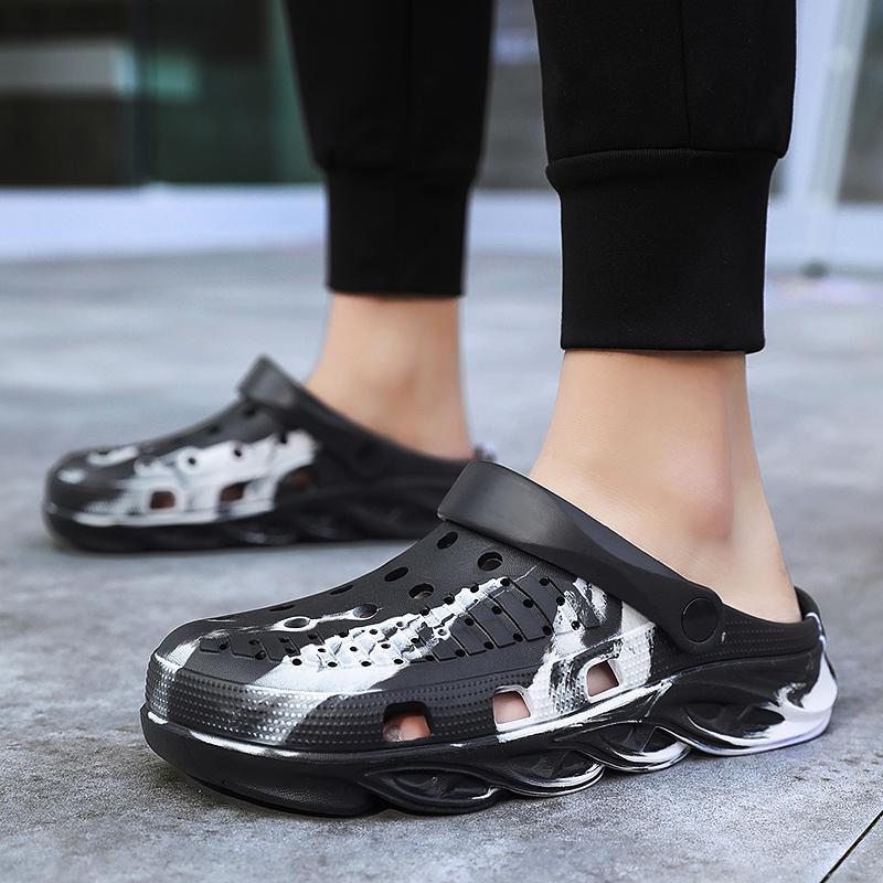 Scarpe da spiaggia estive da uomo Valstrend, sandali con suola spessa in EVA e design Twist, taglie grandi, vista dall'alto