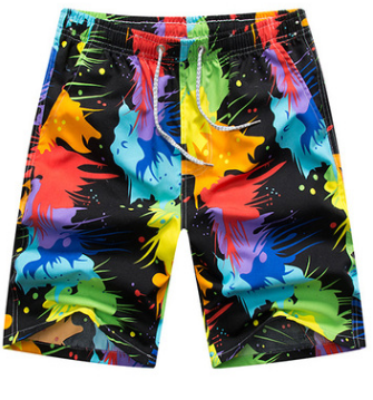 Pantaloncini da spiaggia Valstrend shop in tessuto rapido asciugatura con stampa colorata, morbidi e leggeri, ideali per il mare e il tempo libero.