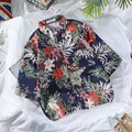 Camicia floreale a maniche corte Valstrend per uomo, tessuto leggero e stile estivo, visibile in dettaglio nell'immagine.