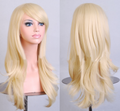 Parrucca cosplay lunga color oro Valstrend shop in stile anime, adatta a Europe e America, con capelli lisci e lucenti