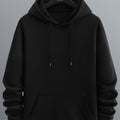 Felpa con cappuccio a maniche lunghe da uomo Valstrend, tinta unita, con tasca a marsupio, stile casual e sportivo per autunno e inverno.