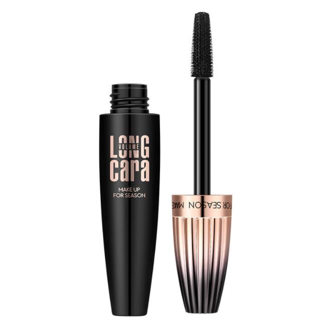 Mascara Valstrend con fibre di seta 4D, effetto allungante e incurvante, nero waterproof per ciglia lunghe e folte.