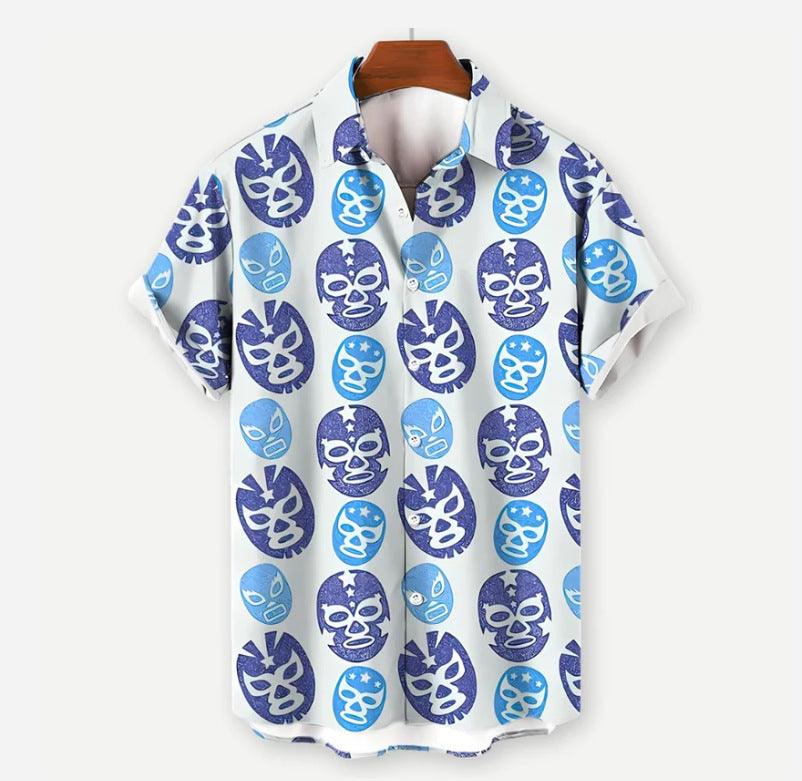 Camicia hawaiana estiva stampata da uomo Valstrend, perfetta per vacanze e mare, con motivi colorati e tessuto leggero.