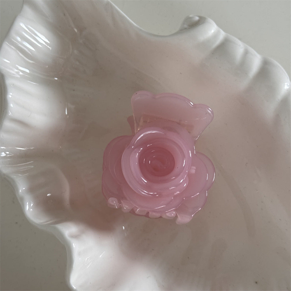 Fermaglio per capelli in acetato con fiore dolce a petali semplici, stile elegante e delicato, marchio Valstrend shop.