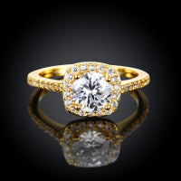 Anello da donna in oro rosa con zirconi e diamanti, gioiello di moda europea e americana, elegante e raffinato.