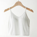 Large U Back Crop-top Spaghetti-strap Vest With Chest Pad Breastfeeding Short
