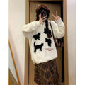 Maglione casual per donna con gattino dolce e carino, invernale, vestibilità ampia, abbigliamento femminile Valstrend shop