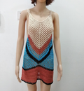 Top bikini a maglia con taglio e protezione solare, stile tank top da spiaggia, marchio Valstrend shop.