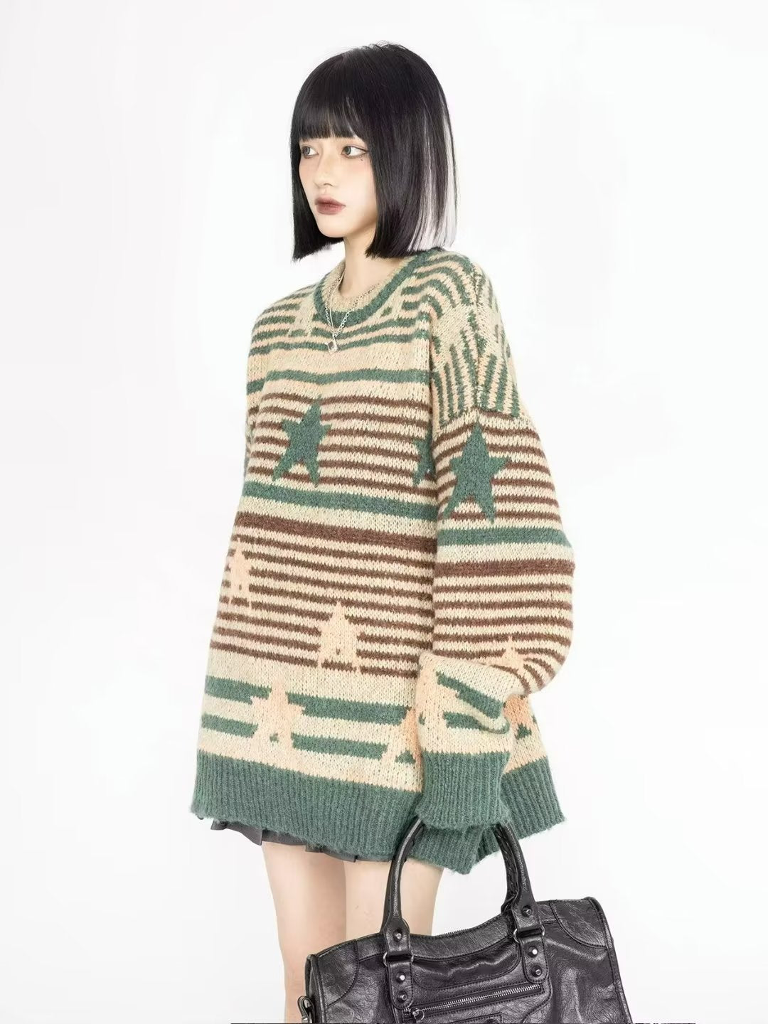 Maglione di lana per coppie con cervi stilizzati, design felpato e originale, in stile americano, di Valstrend shop.