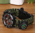 Bracciale multistrato 6 in 1 Valstrend con bussola, cordino paracord, strumenti di sopravvivenza e resistenza per campeggio all'aperto