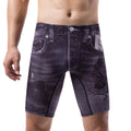 Slipino boxer da uomo plus size Valstrend, pantaloncini sportivi in denim con stampa e tecnologia quick-drying, vista frontale.