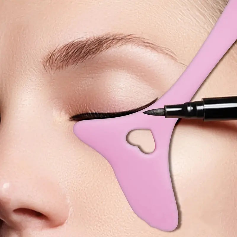 Modellino di stencil in silicone per eyeliner a forma di gatto, aiuto riutilizzabile per trucco occhi e sopracciglia, Valstrend.