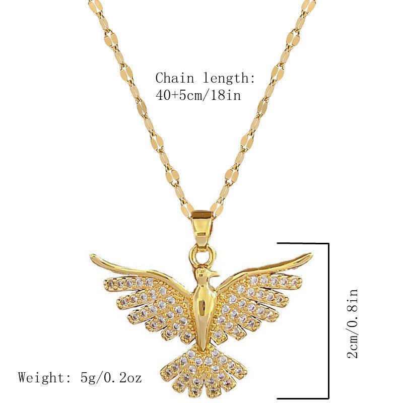 Collana con pendente a forma di uccello Phoenix in acciaio inossidabile, gioielli per feste e regali di Natale o Halloween per donna
