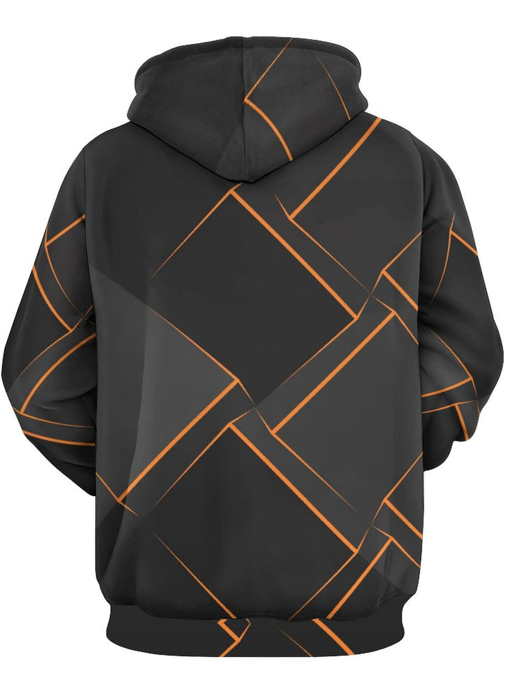 Felpa con motivo geometrico Valstrend, cappuccio e design grafico casual da uomo, ideale per inverno e autunno.
