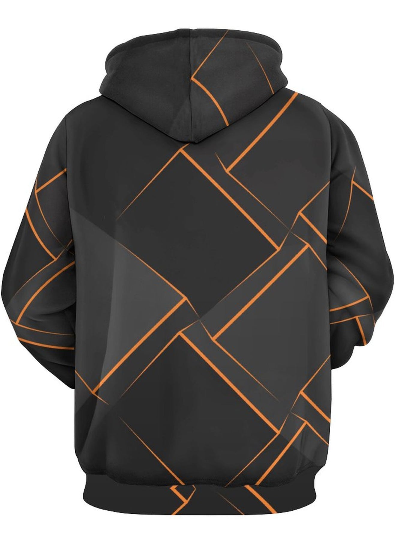 Felpa con motivo geometrico Valstrend, cappuccio e design grafico casual da uomo, ideale per inverno e autunno.