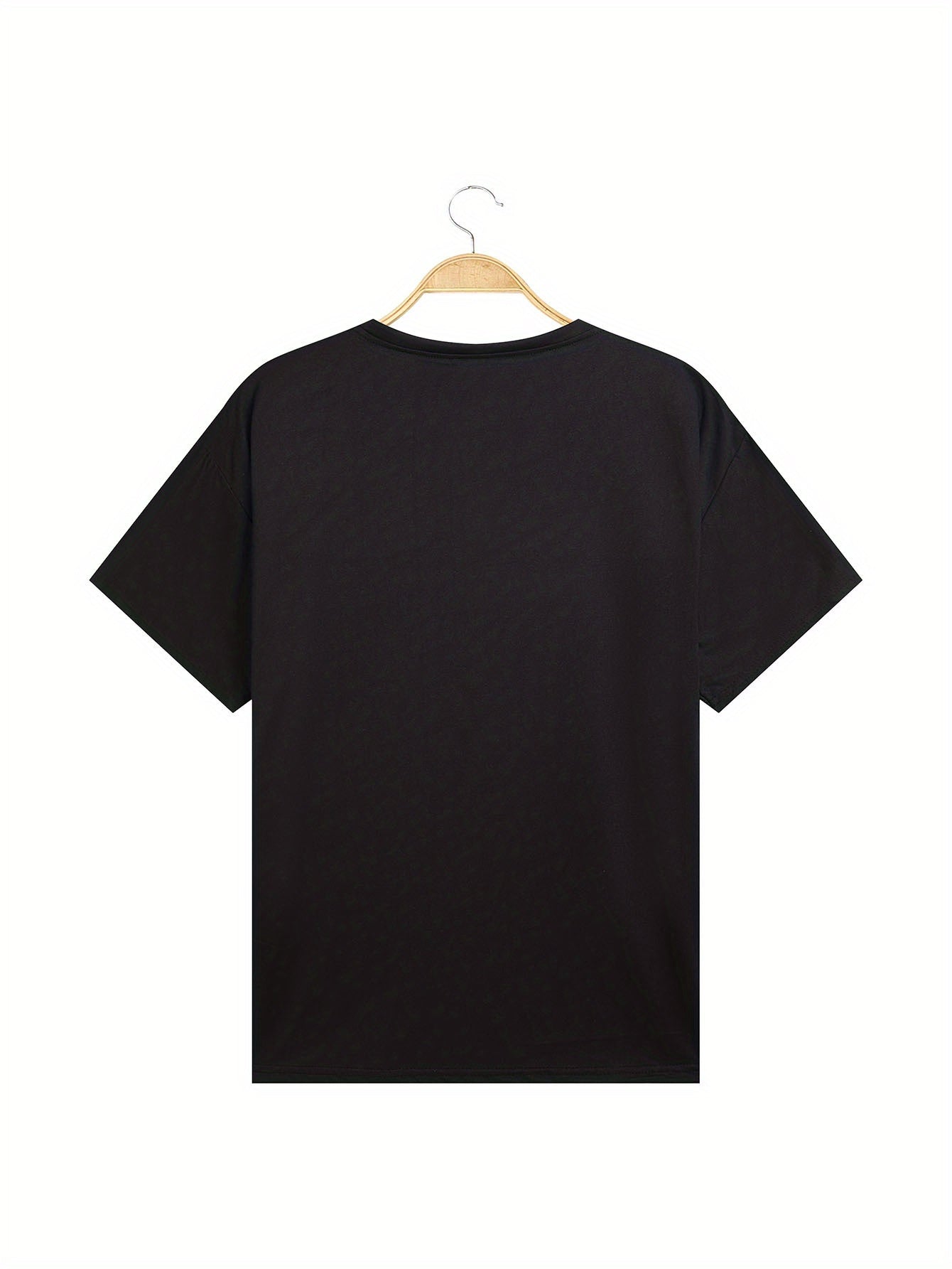 T-shirt donna Valstrend con stampa lettera, manica corta, collo rotondo, ideale per primavera e estate, abbigliamento femminile