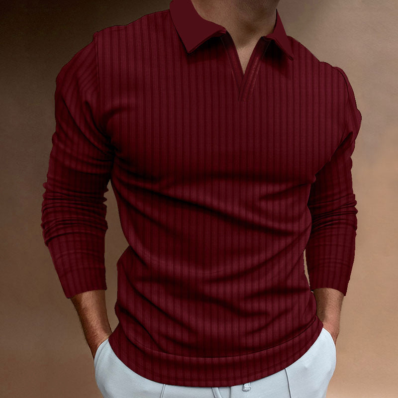 Camicia casual da uomo Valstrend, a maniche lunghe con colletto a tinta unita, stile fitness e business casual.