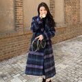 Cappotto in lana a quadri retrò per donna di Valstrend, stile vintage, con colletto e tasche, ideale per l'autunno e l'inverno.