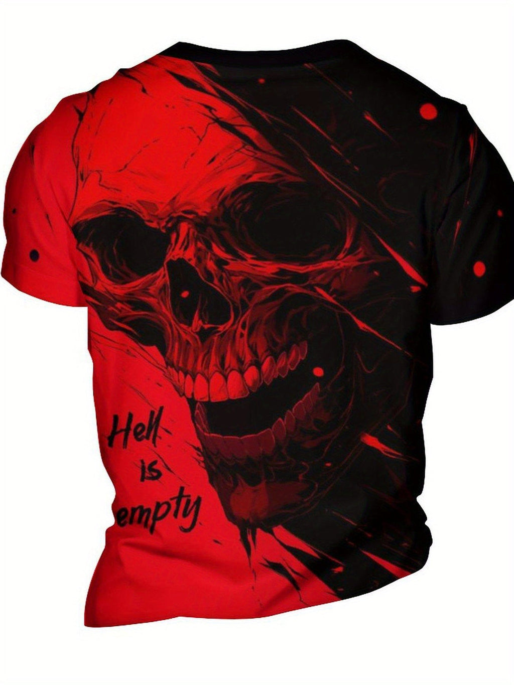 T-shirt estivo da uomo Valstrend con stampa 3D di teschio in stile street, manica corta e collo rotondo, ideale per esterni.