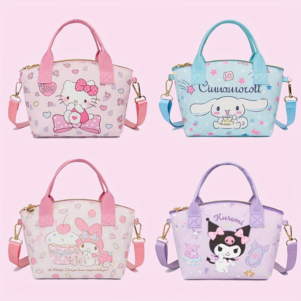 Cartoon Handbag, Cute Anime Crossbody Bag, Melody Kuromi Cinnamoroll Hello Kitty PU Shoulder Bag