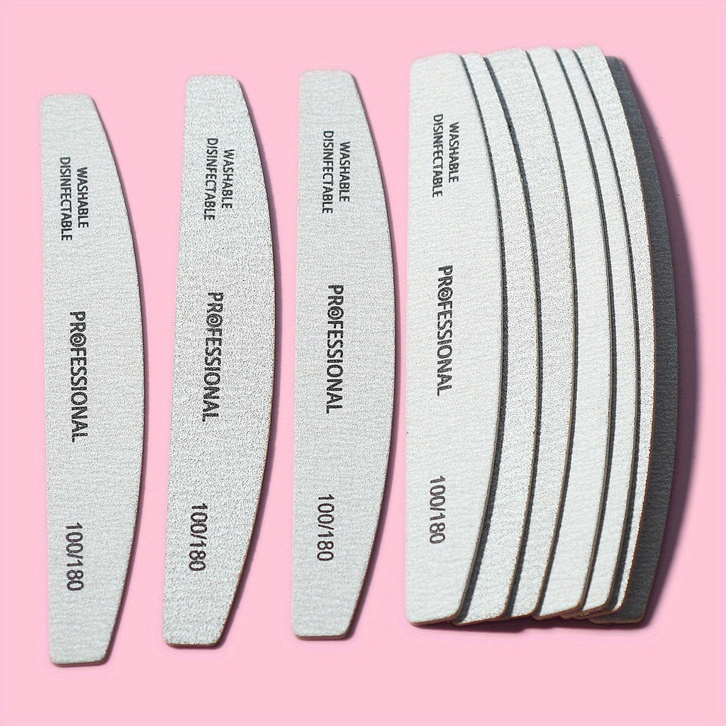 5/15/30pcs Professional Nail File Buffers, Mixed Colors, Smooth & Shape Nails, Washable & Disinfectable, for Home & Salon Manicures, Art Storage & Organization Boxes